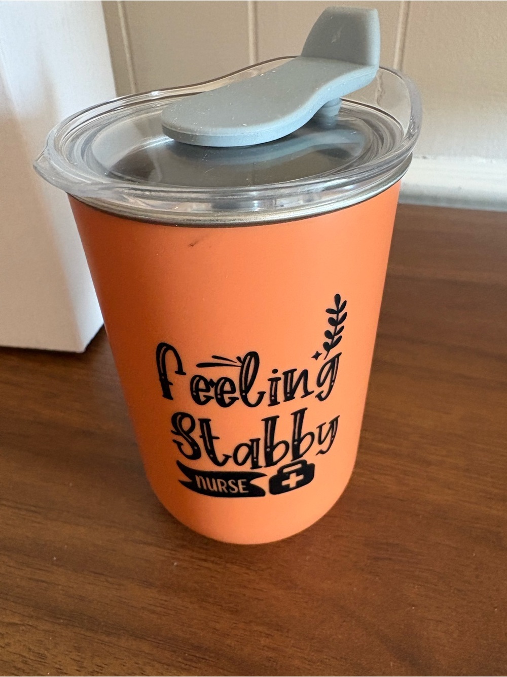 Orange Insulated Travel Tumbler for Nurses with Lid